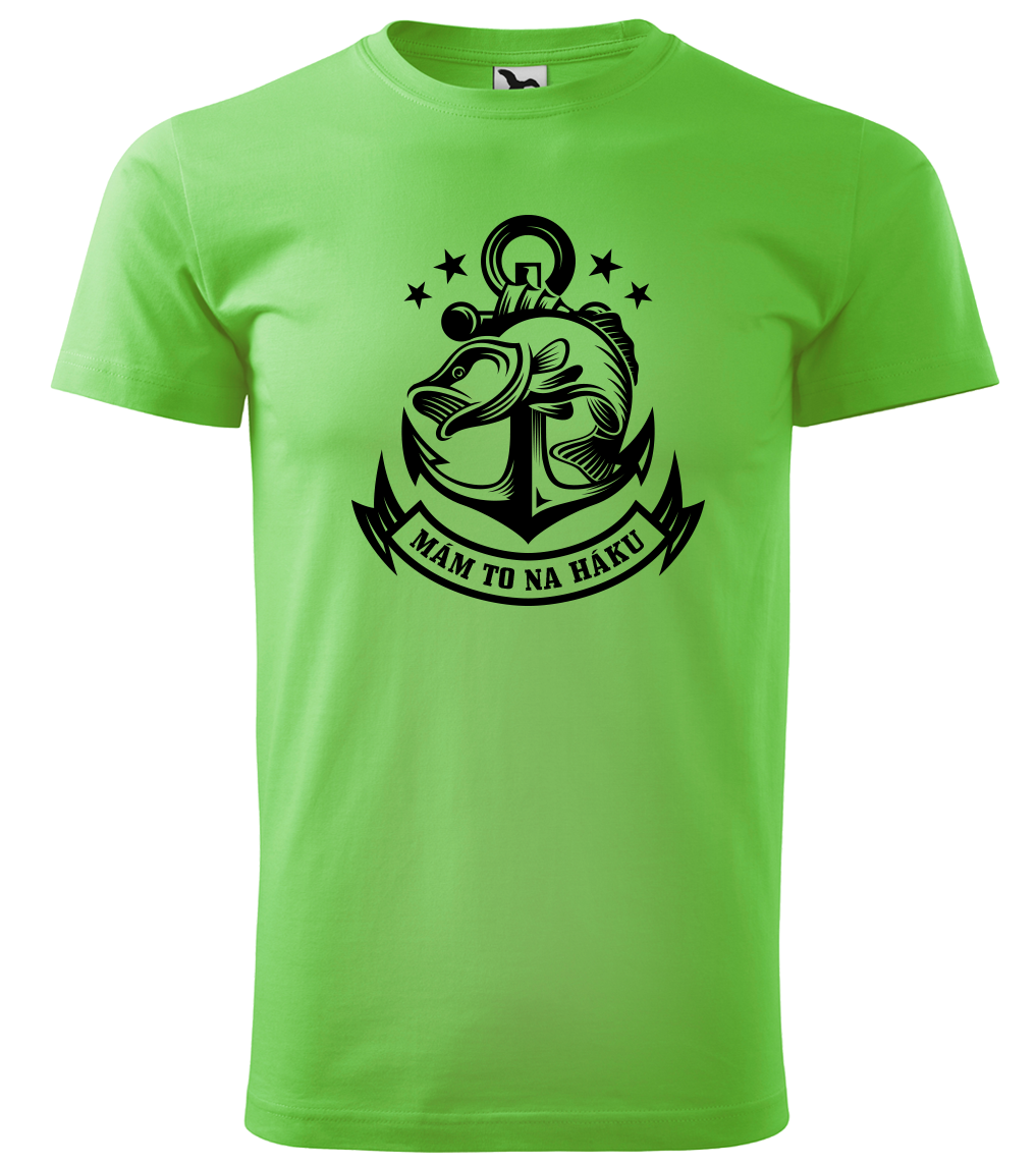 Tričko pro rybáře - Mám to na háku (černý potisk) Velikost: S, Barva: Apple Green (92)