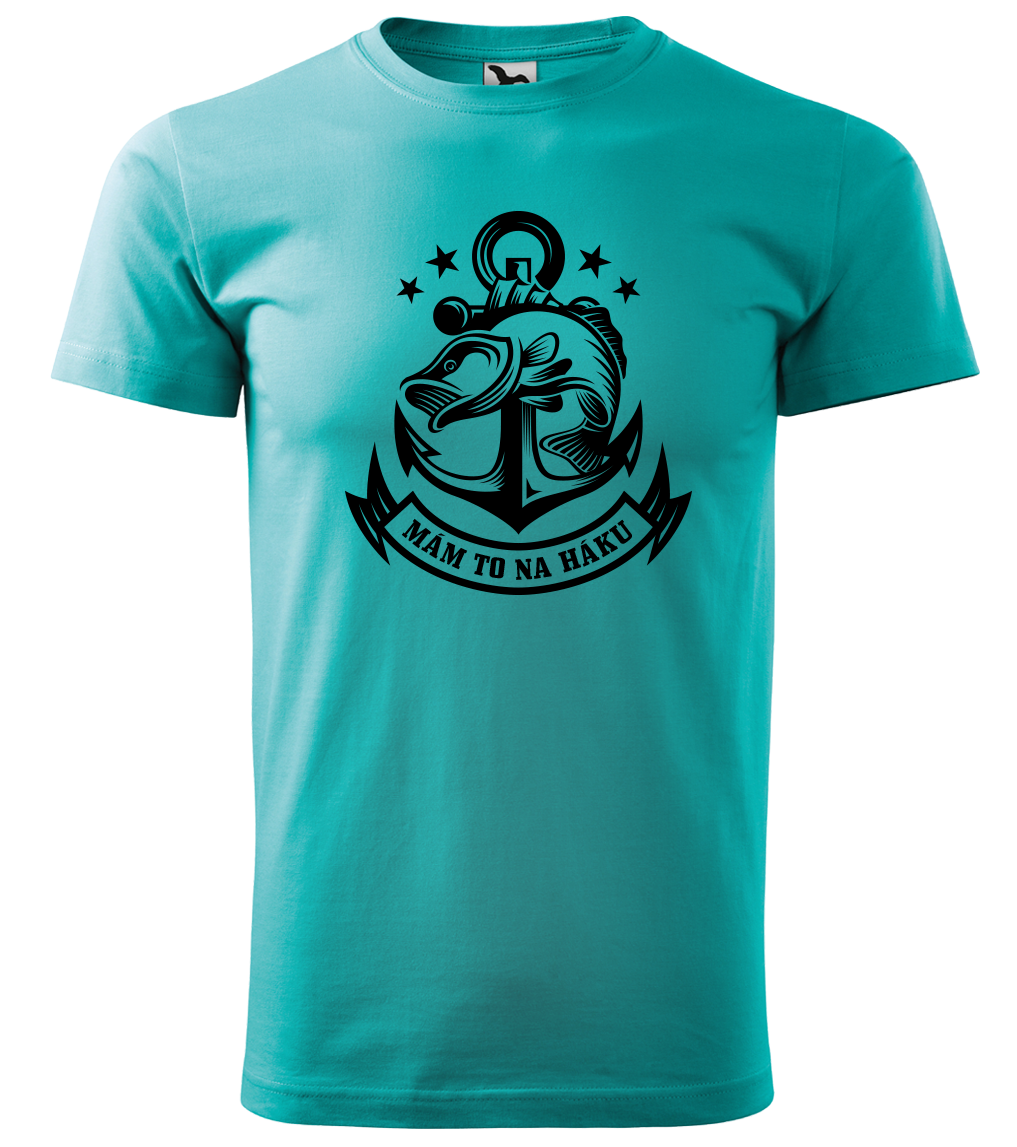 Tričko pro rybáře - Mám to na háku (černý potisk) Velikost: S, Barva: Emerald (19)