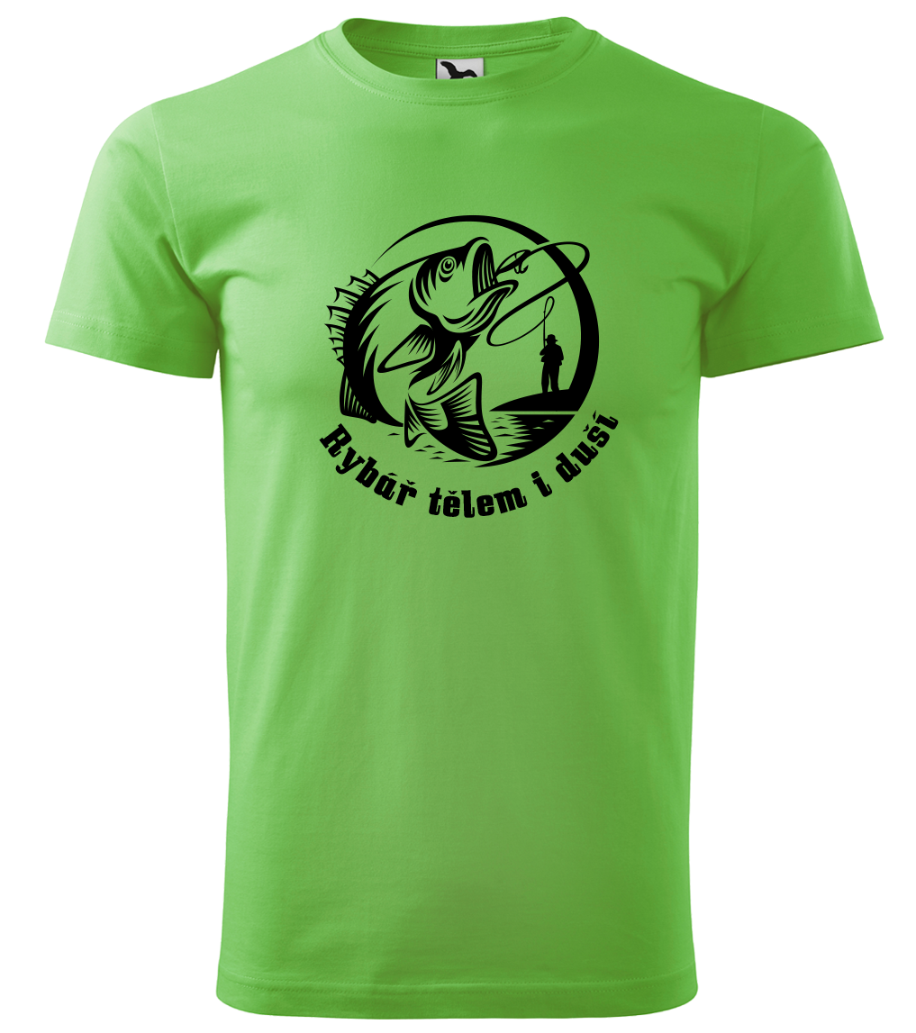 Tričko pro rybáře - Rybář tělem i duší Velikost: XL, Barva: Apple Green (92)