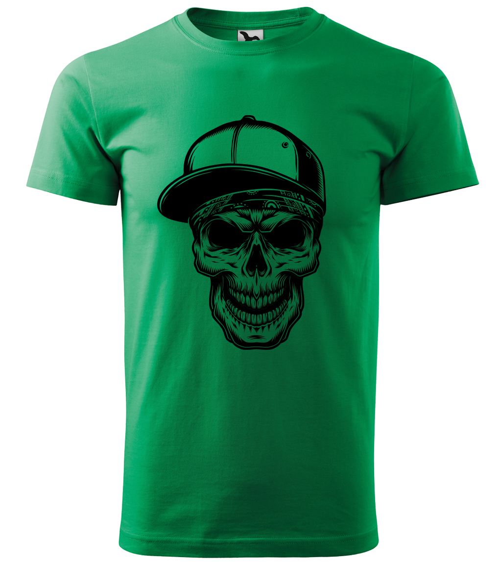Tričko s lebkou - Kšiltovka Velikost: L, Barva: Středně zelená (16)