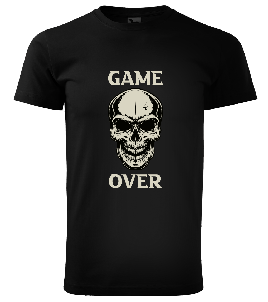 Tričko s lebkou - Game Over - Lebka Velikost: 2XL, Barva: Černá (01)