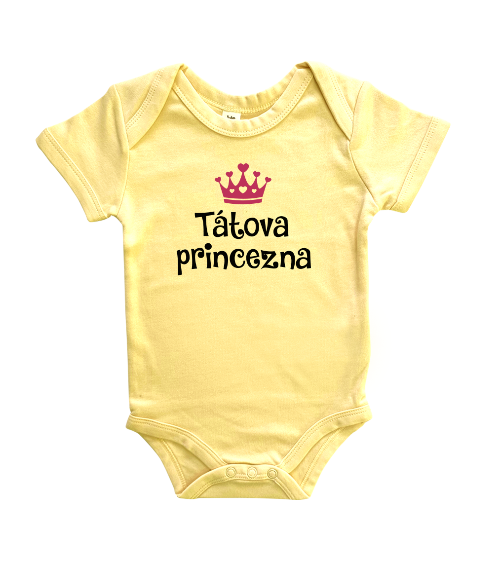 Dětské body - Tátova princezna Velikost: 12-18 m, Barva: Žlutá, Délka rukávu: Krátký rukáv