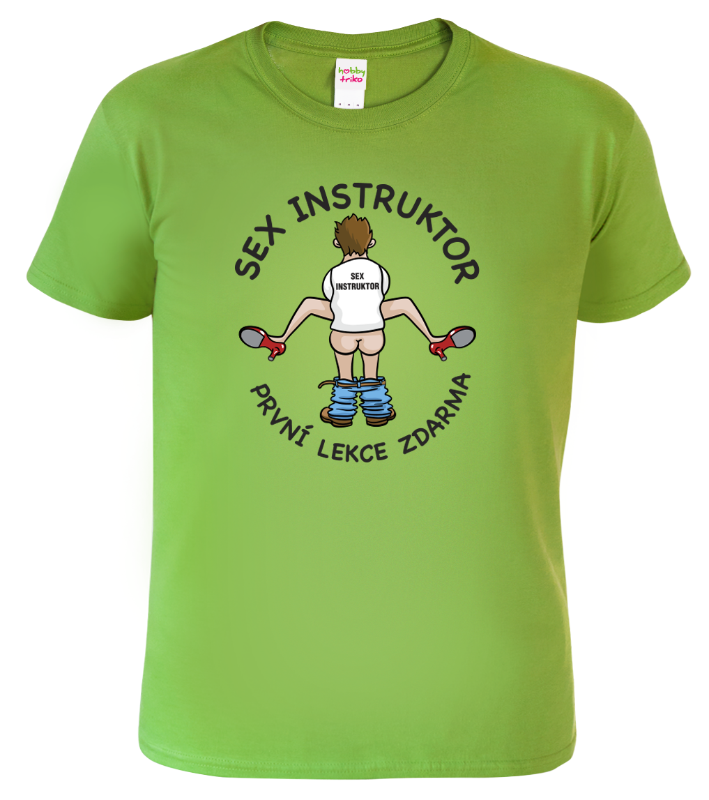 Vtipné tričko - Sex instruktor Velikost: XL, Barva: Apple Green (92)