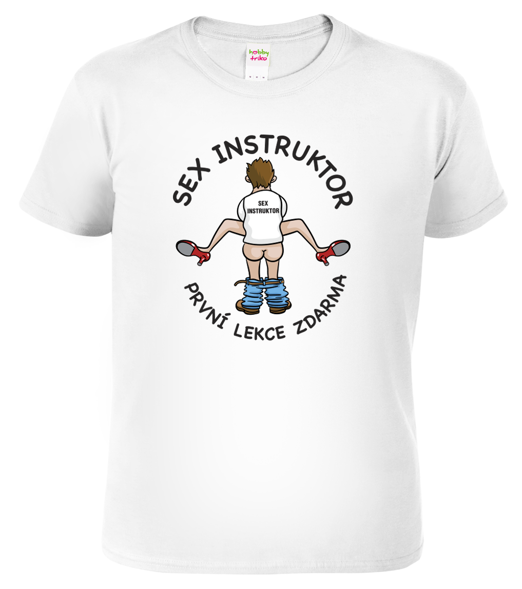 Vtipné tričko - Sex instruktor Velikost: XL, Barva: Bílá (00)
