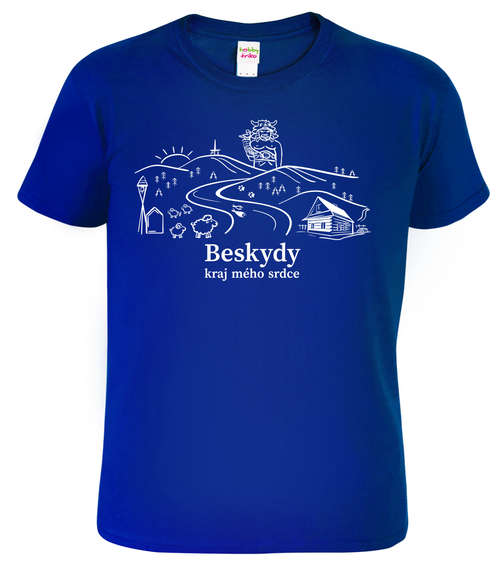 Pánské tričko - Beskydy Velikost: XL, Barva: Královská modrá (05)