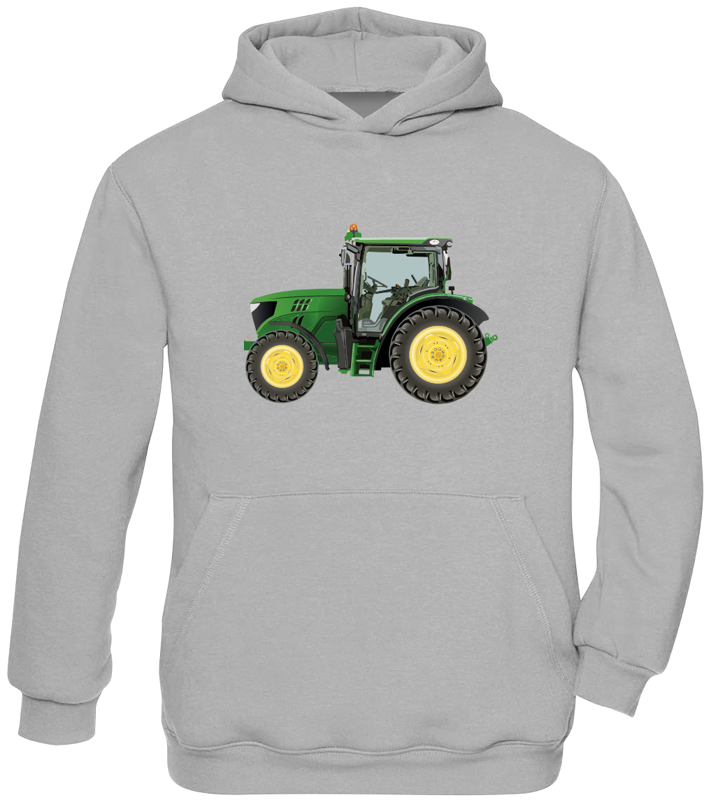 Dětská mikina s traktorem - Zelený traktor Velikost: 9-11 let, Barva: Šedá