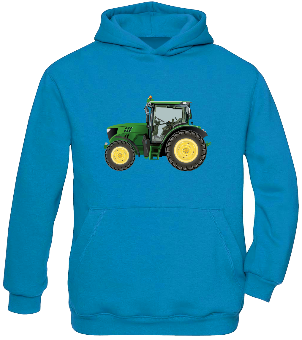 Dětská mikina s traktorem - Zelený traktor Velikost: 12-14 let, Barva: Sapphire Blue