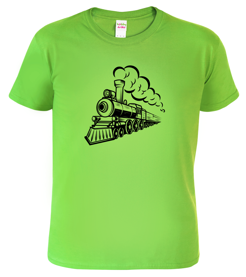 Tričko s lokomotivou - Parní vlak Velikost: S, Barva: Apple Green (92)