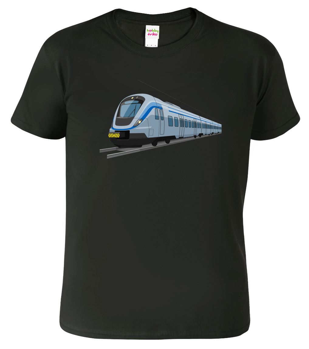 Tričko s vlakem - Moderní vlak Velikost: M, Barva: Černá (01)