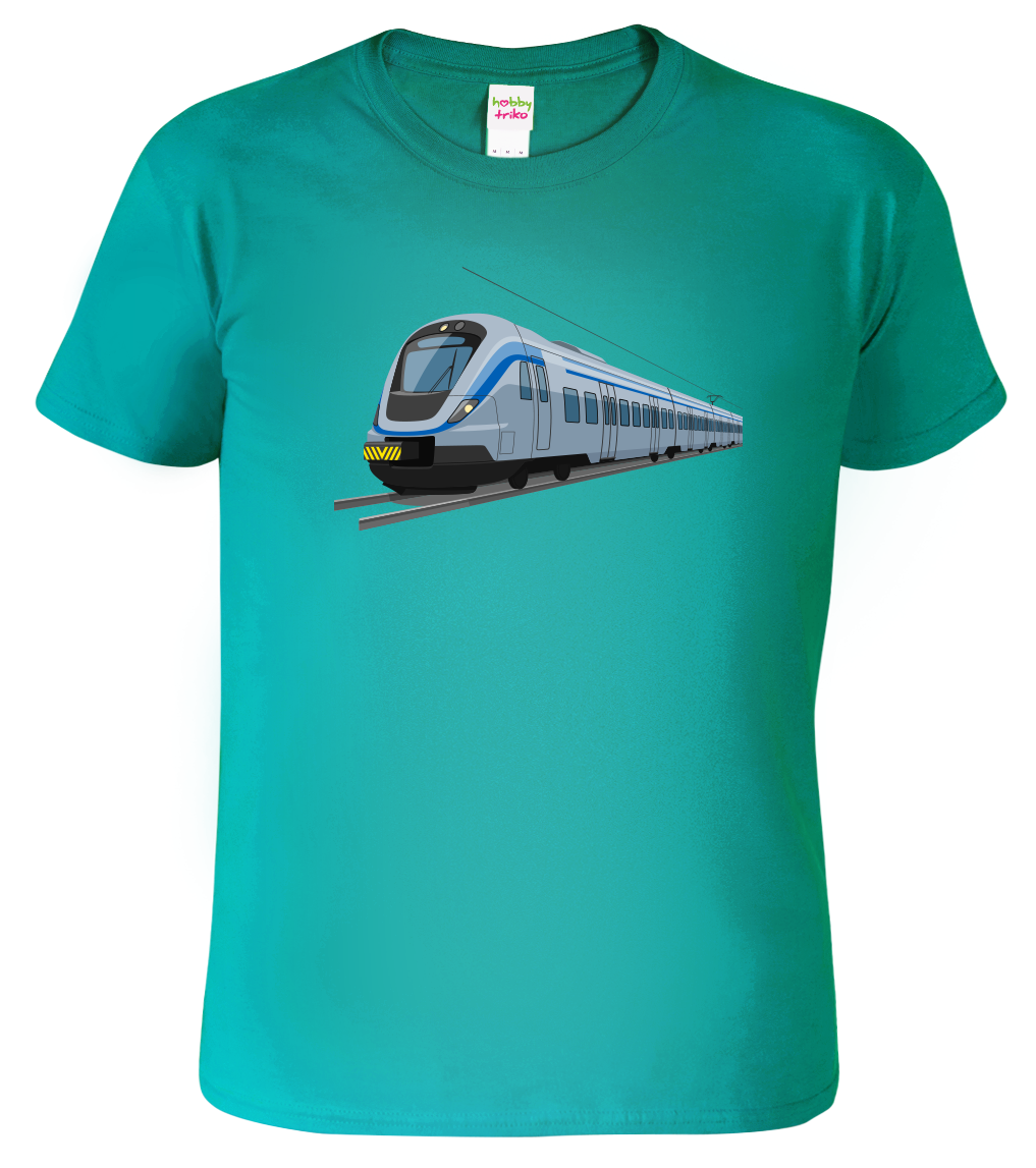 Tričko s vlakem - Moderní vlak Velikost: M, Barva: Emerald (19)