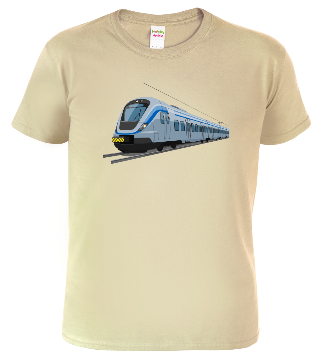 Tričko s vlakem - Moderní vlak Velikost: S, Barva: Béžová (51)
