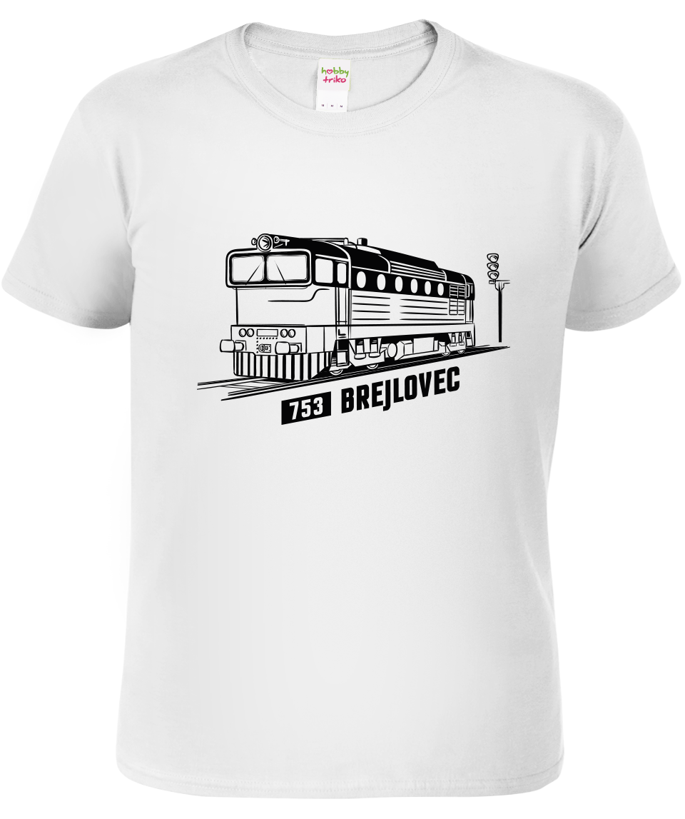 Tričko s vlakem - Lokomotiva BREJLOVEC Velikost: 4XL, Barva: Bílá (00)