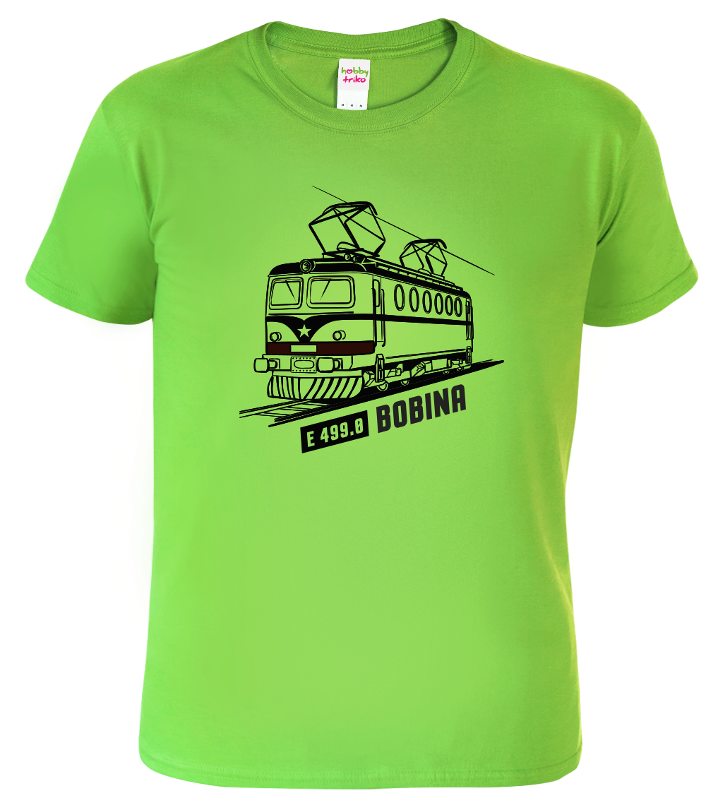Dětské tričko s vlakem - Lokomotiva BOBINA Velikost: 4 roky / 110 cm, Barva: Apple Green (92)