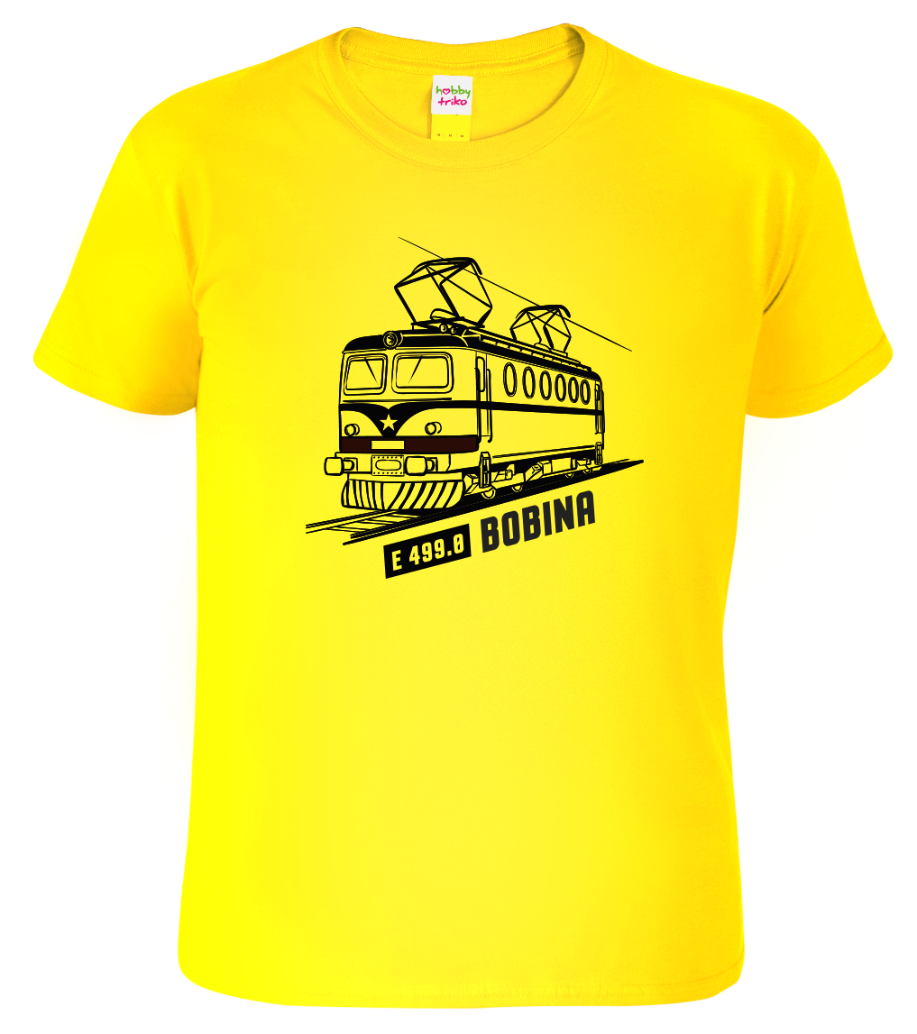 Dětské tričko s vlakem - Lokomotiva BOBINA Velikost: 6 let / 122 cm, Barva: Žlutá (04)