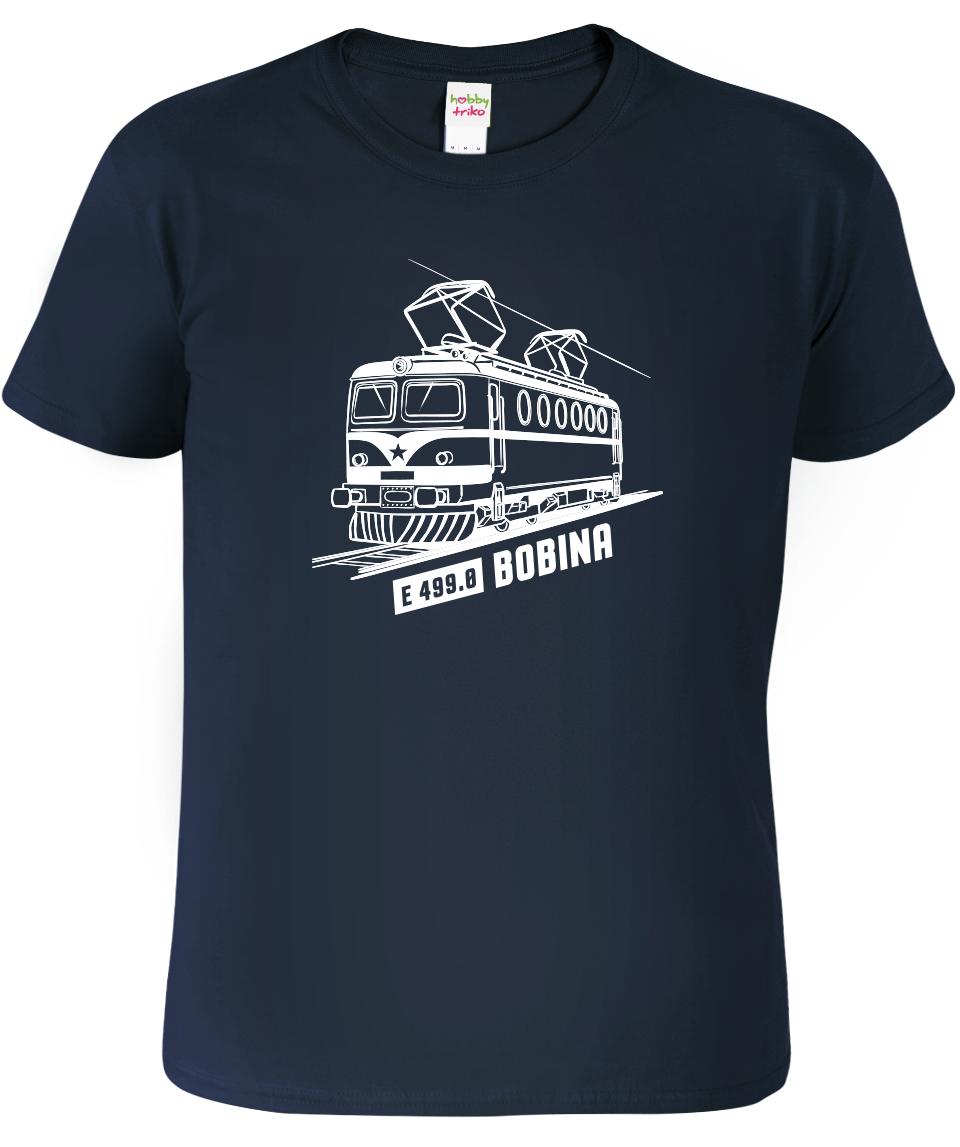 Dětské tričko s vlakem - Lokomotiva BOBINA Velikost: 4 roky / 110 cm, Barva: Námořní modrá (02)