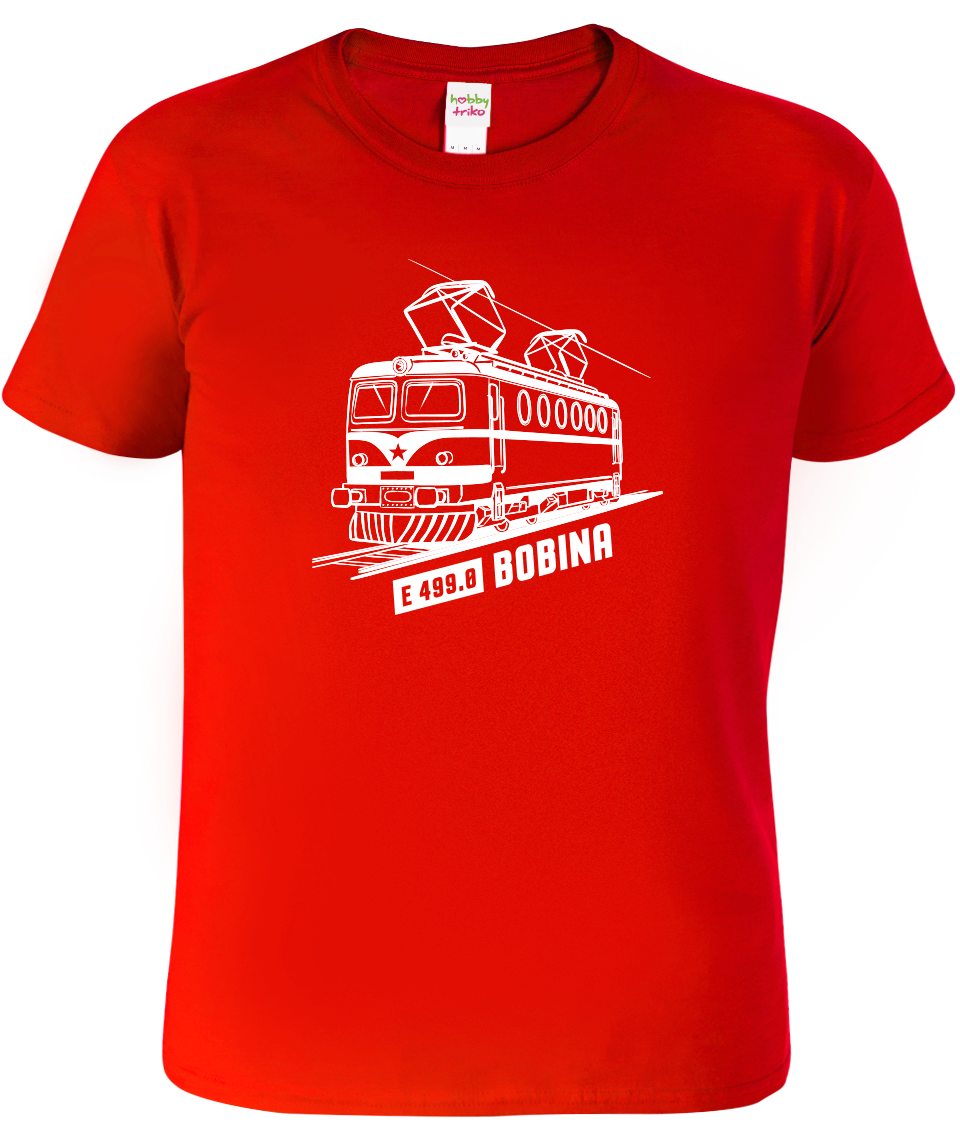 Dětské tričko s vlakem - Lokomotiva BOBINA Velikost: 6 let / 122 cm, Barva: Červená (07)