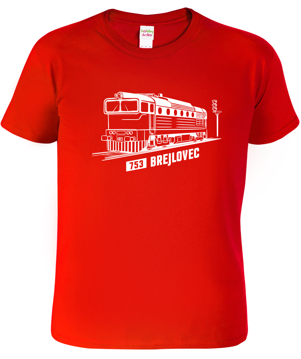 Dětské tričko s vlakem - Lokomotiva BREJLOVEC Velikost: 12 let / 158 cm, Barva: Červená (07)