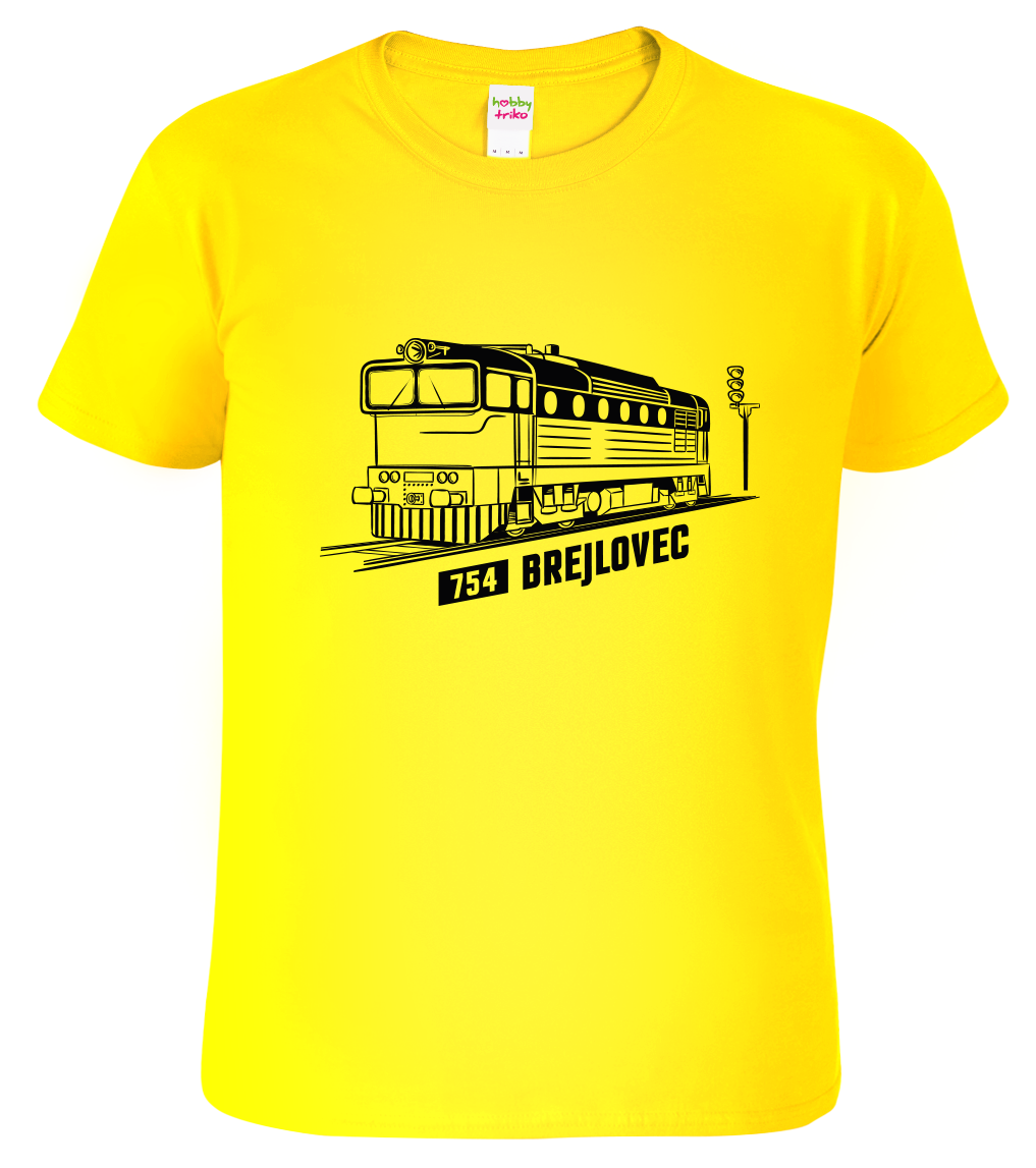 Dětské tričko s vlakem - Lokomotiva BREJLOVEC Velikost: 4 roky / 110 cm, Barva: Žlutá (04)