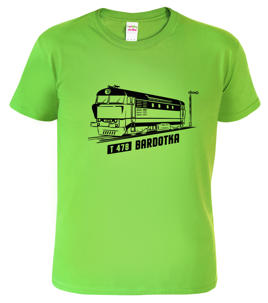 Dětské tričko s vlakem - Lokomotiva BARDOTKA Velikost: 4 roky / 110 cm, Barva: Apple Green (92)