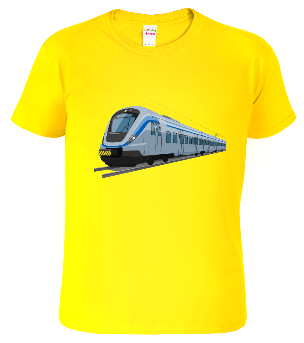 Dětské tričko s vlakem - Moderní vlak Velikost: 4 roky / 110 cm, Barva: Žlutá (04)