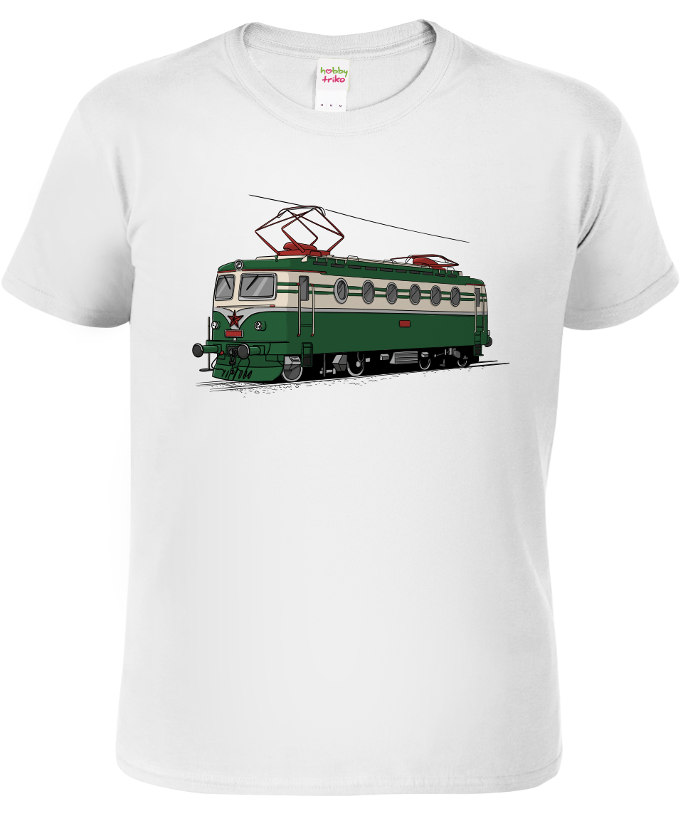 Tričko s lokomotivou - Barevná lokomotiva BOBINA Velikost: 3XL, Barva: Bílá (00)