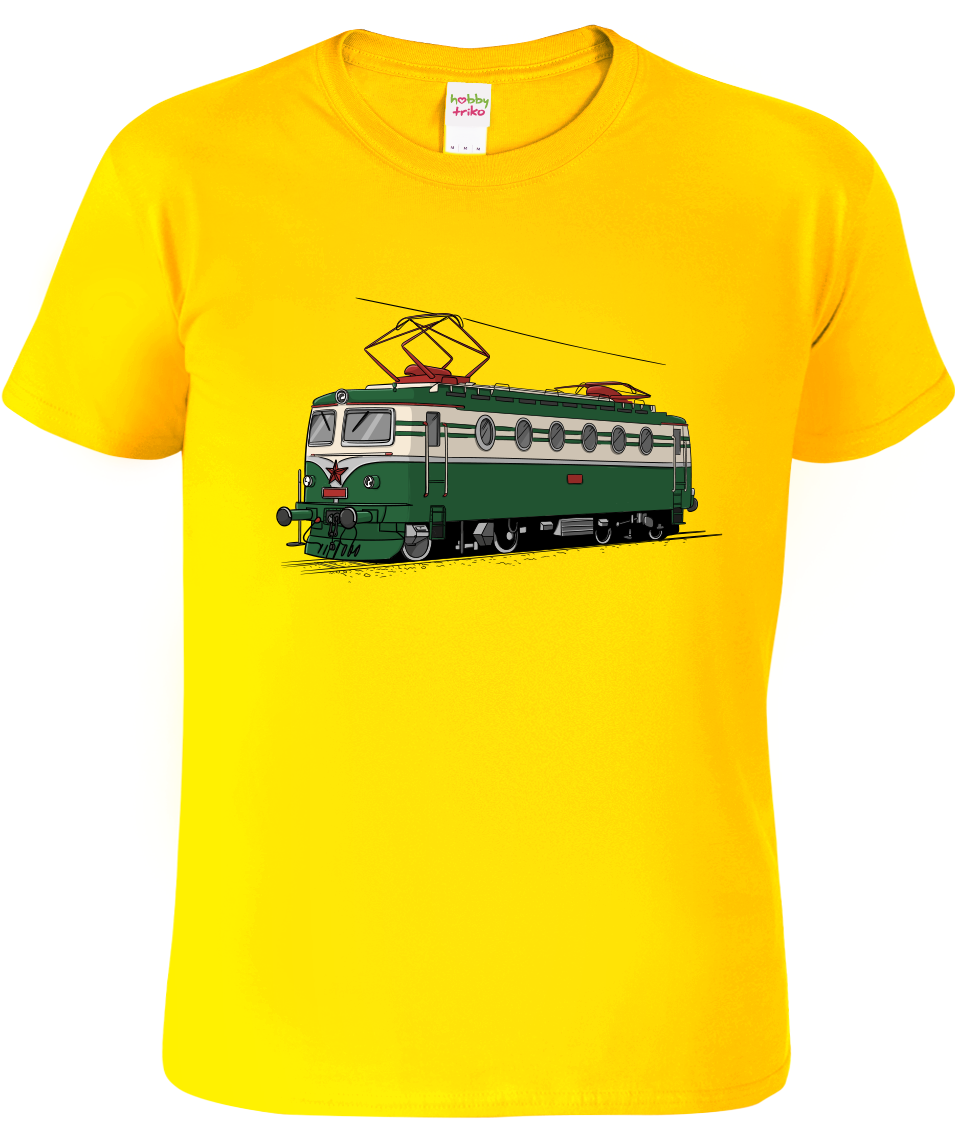 Dětské tričko s vlakem - Barevná lokomotiva BOBINA Velikost: 6 let / 122 cm, Barva: Žlutá (04)