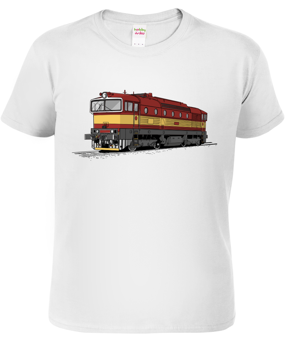 Tričko s lokomotivou - Barevná lokomotiva BREJLOVEC Velikost: 3XL, Barva: Bílá (00)
