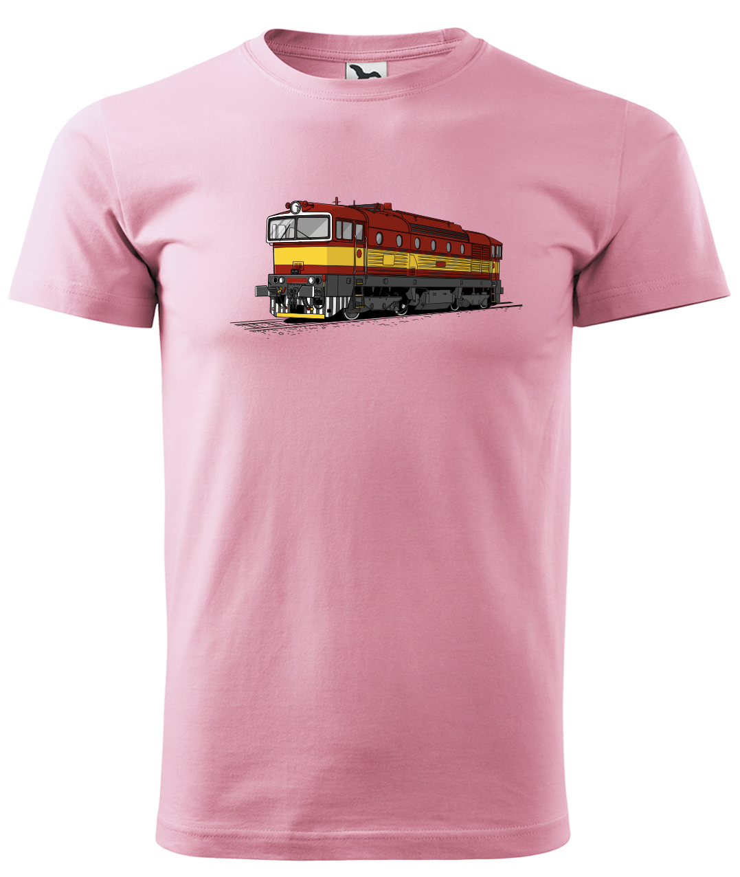 Dětské tričko s vlakem - Barevná lokomotiva BREJLOVEC Velikost: 4 roky / 110 cm, Barva: Růžová (30)