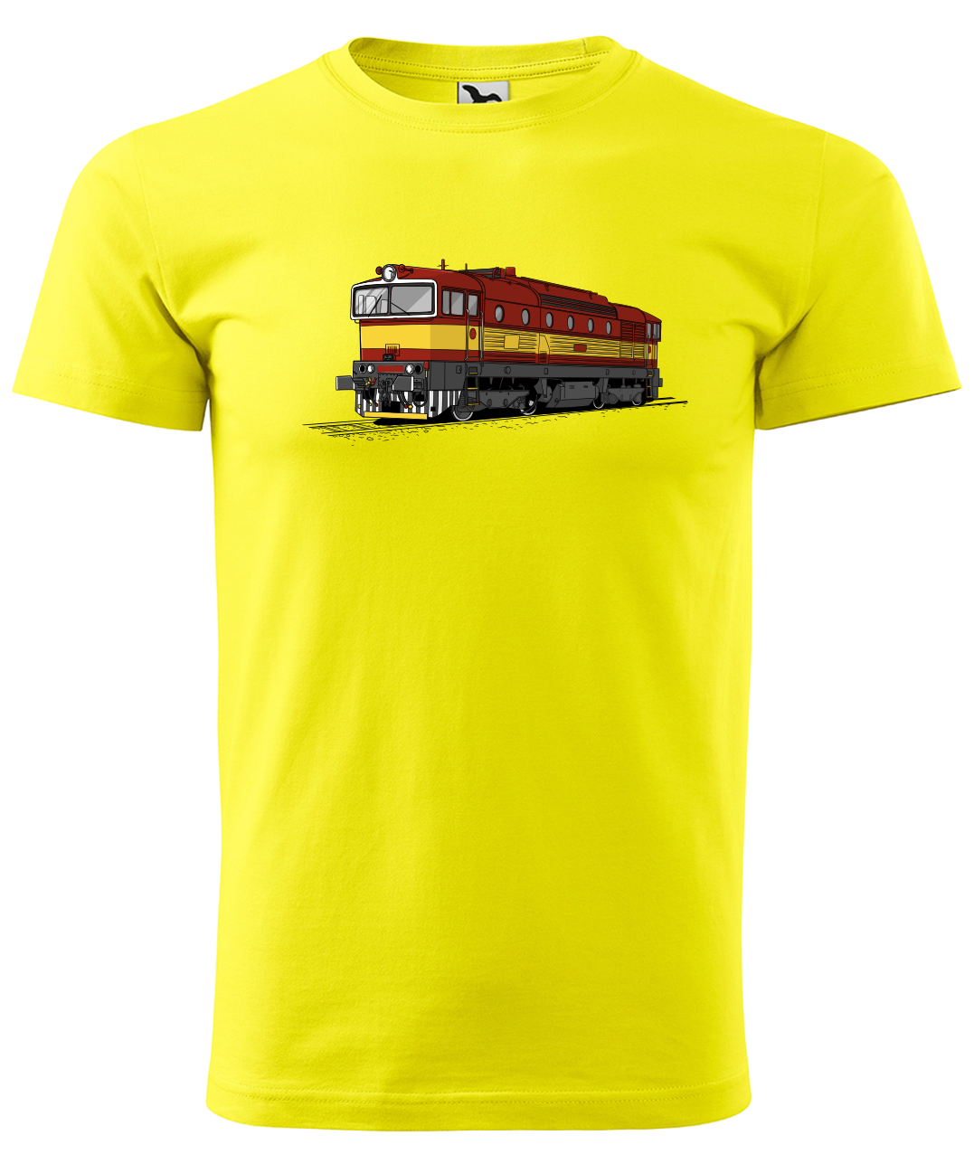 Dětské tričko s vlakem - Barevná lokomotiva BREJLOVEC Velikost: 6 let / 122 cm, Barva: Žlutá (04)