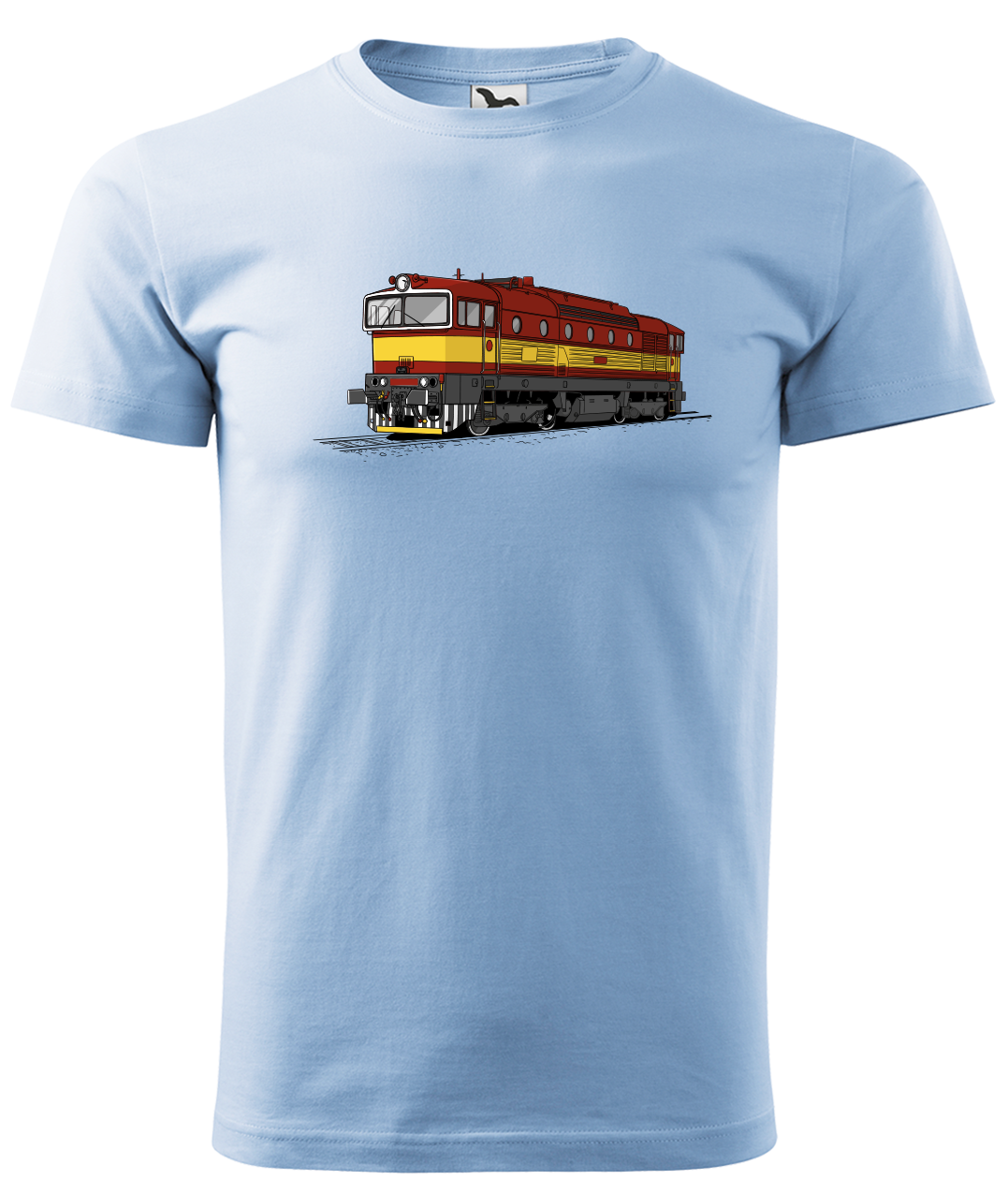 Dětské tričko s vlakem - Barevná lokomotiva BREJLOVEC Velikost: 4 roky / 110 cm, Barva: Nebesky modrá (15)