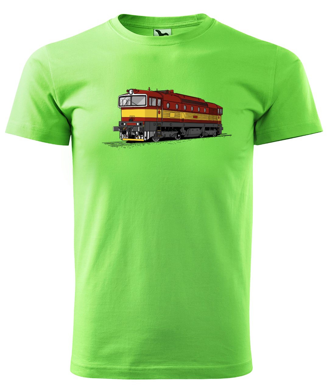 Dětské tričko s vlakem - Barevná lokomotiva BREJLOVEC Velikost: 4 roky / 110 cm, Barva: Apple Green (92)