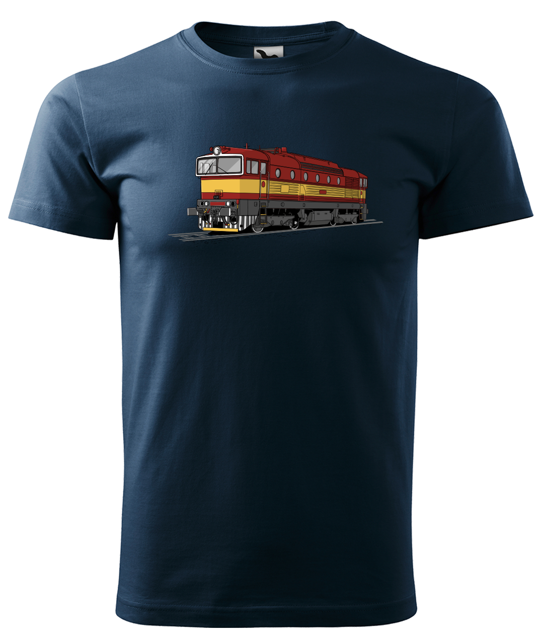 Dětské tričko s vlakem - Barevná lokomotiva BREJLOVEC Velikost: 4 roky / 110 cm, Barva: Námořní modrá (02)