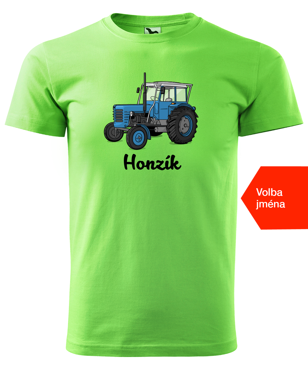 Dětské tričko s traktorem a jménem - Starý traktor Velikost: 8 let / 134 cm, Barva: Apple Green (92)