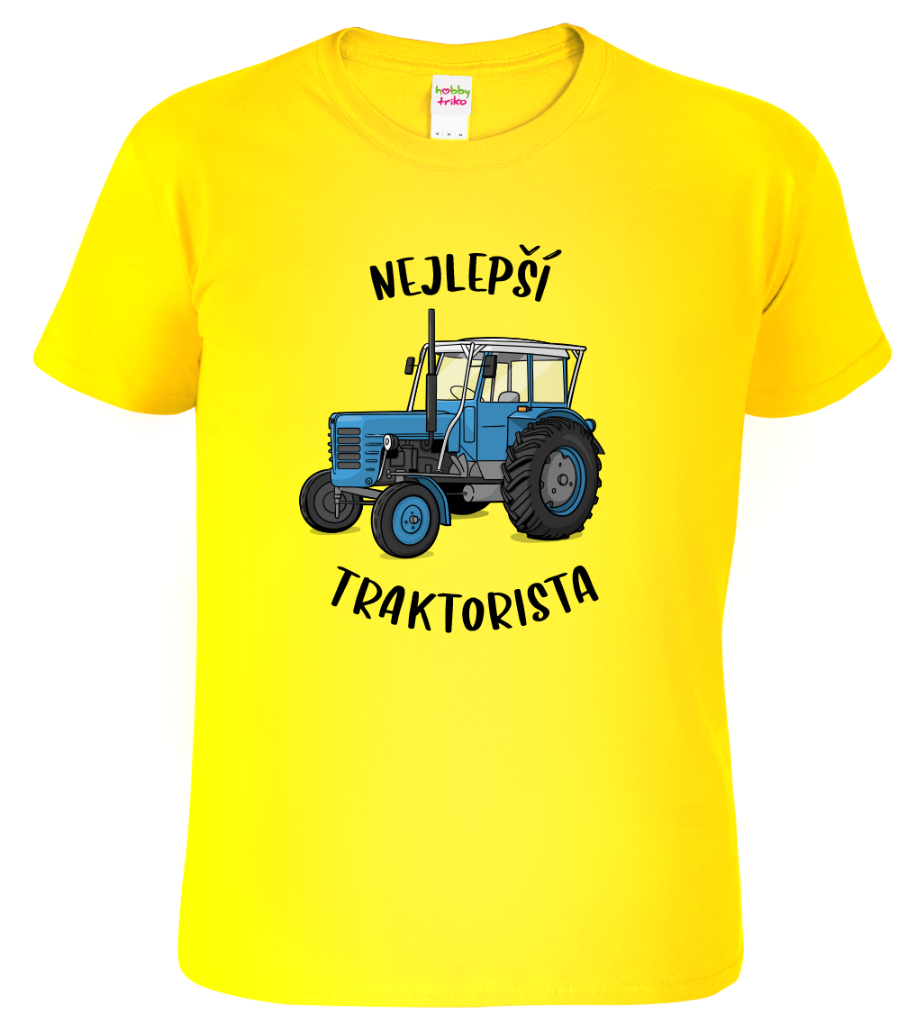 Dětské tričko s traktorem - Nejlepší traktorista Velikost: 6 let / 122 cm, Barva: Žlutá (04)