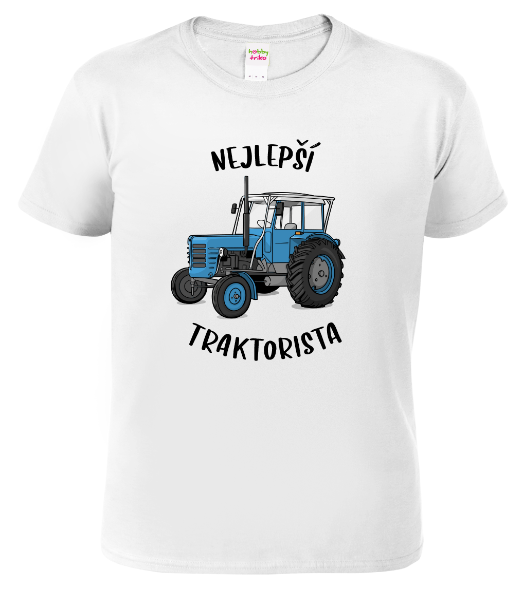 Dětské tričko s traktorem - Nejlepší traktorista Velikost: 4 roky / 110 cm, Barva: Bílá (00)