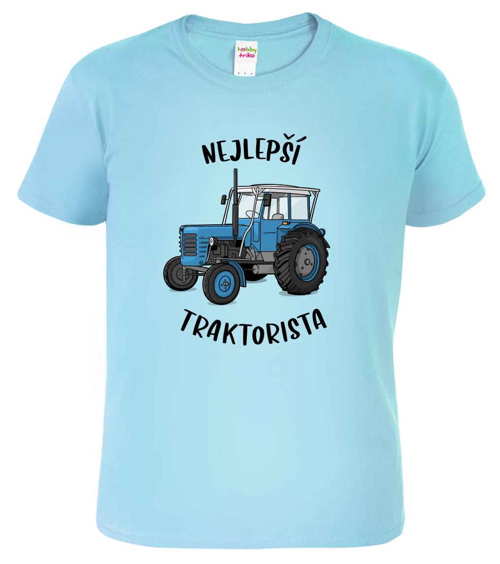 Dětské tričko s traktorem - Nejlepší traktorista Velikost: 8 let / 134 cm, Barva: Nebesky modrá (15)