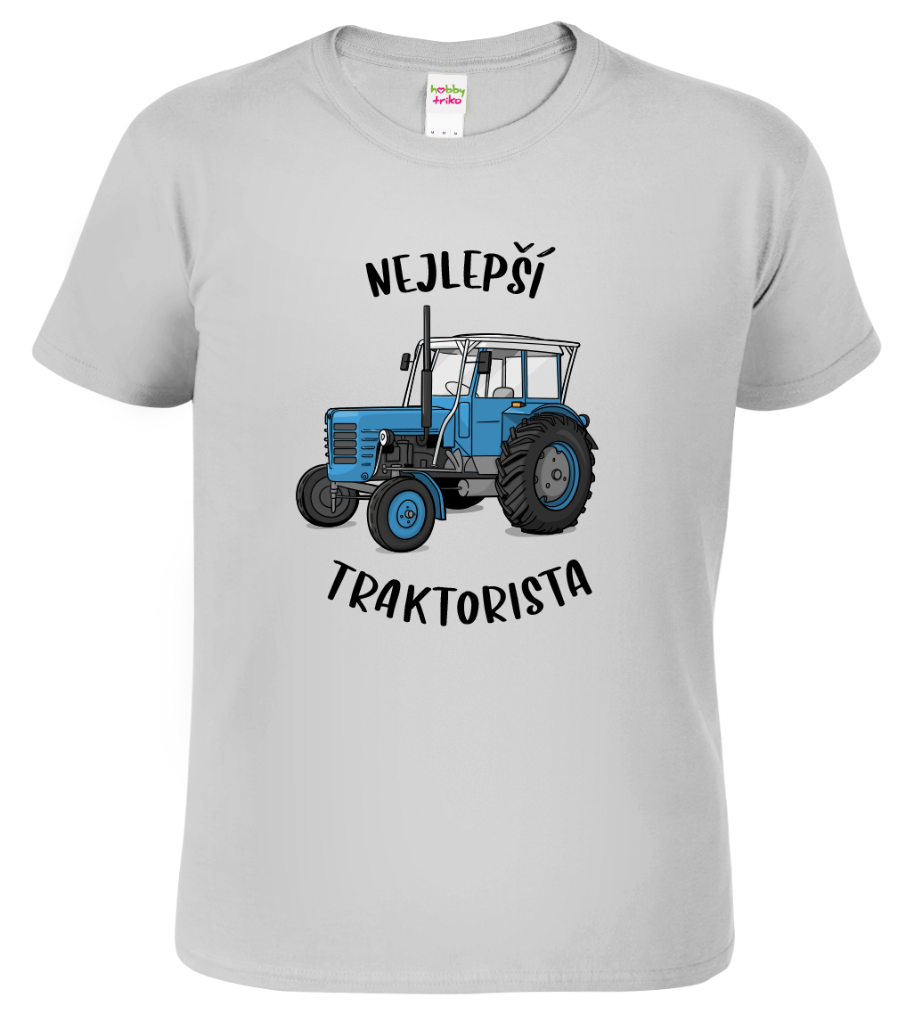 Dětské tričko s traktorem - Nejlepší traktorista Velikost: 4 roky / 110 cm, Barva: Světle šedý melír (03)