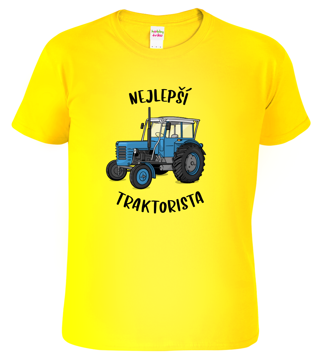 Tričko s traktorem - Nejlepší traktorista Velikost: 2XL, Barva: Žlutá (04)