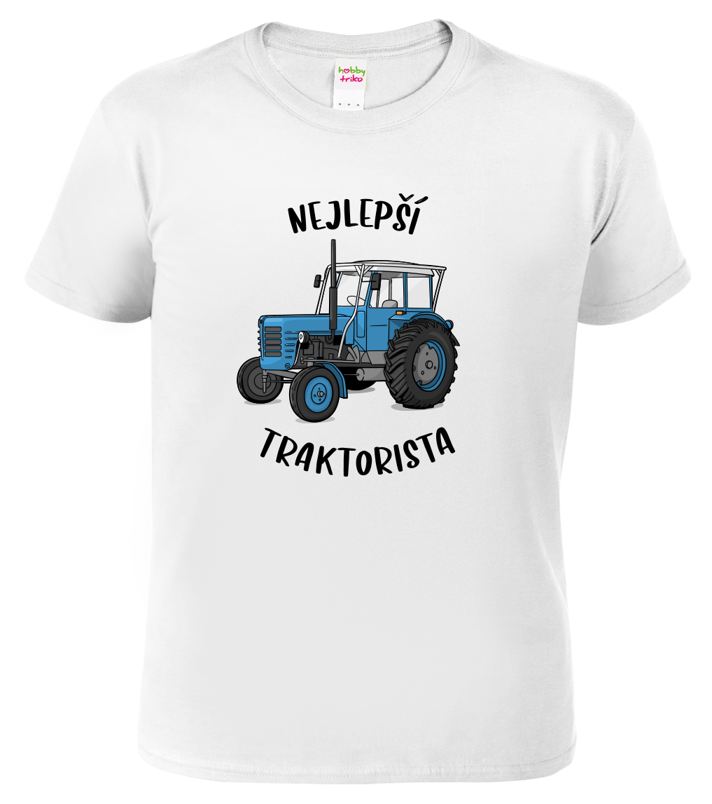 Tričko s traktorem - Nejlepší traktorista Velikost: 3XL, Barva: Bílá (00)