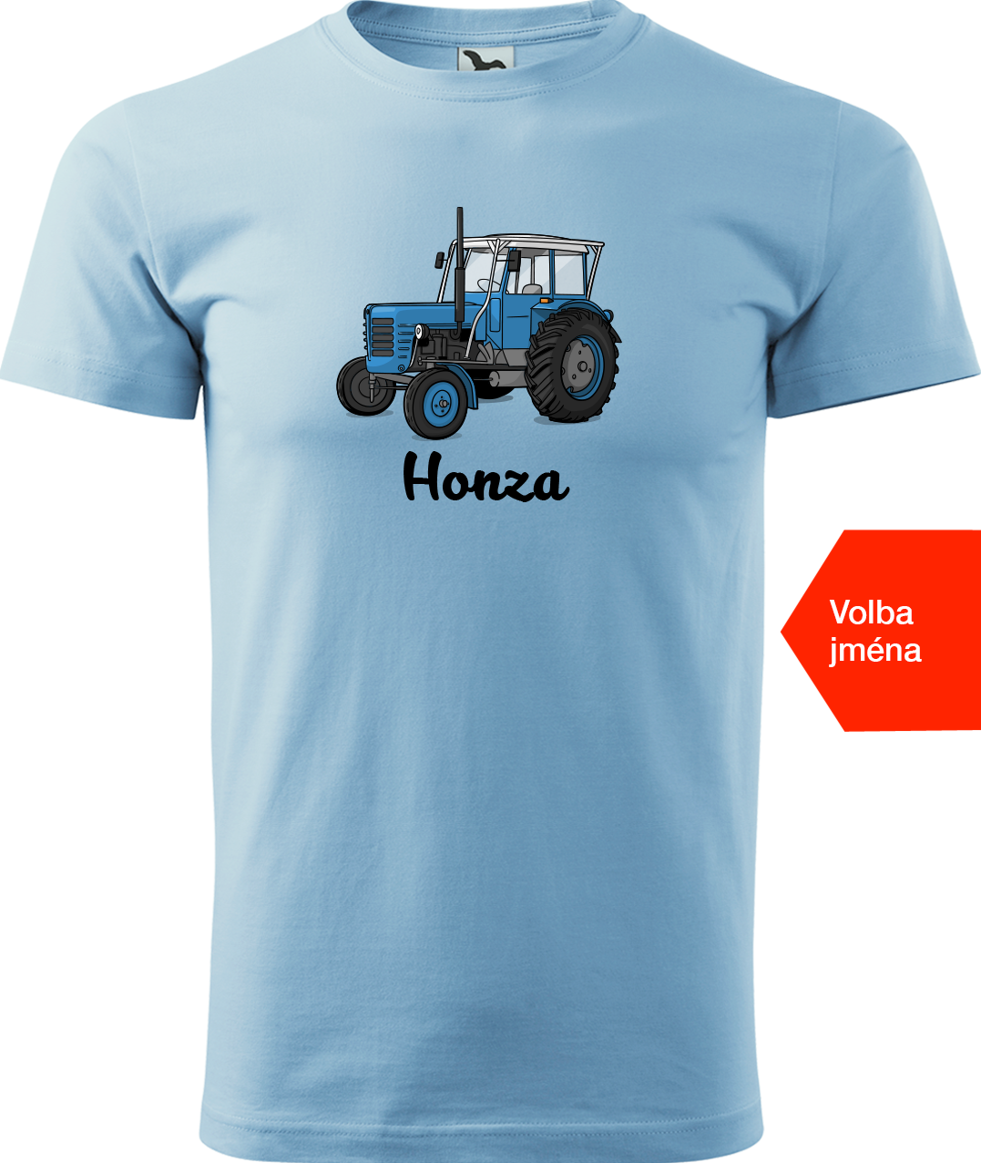 Tričko s traktorem a jménem - Starý traktor Velikost: M, Barva: Nebesky modrá (15)