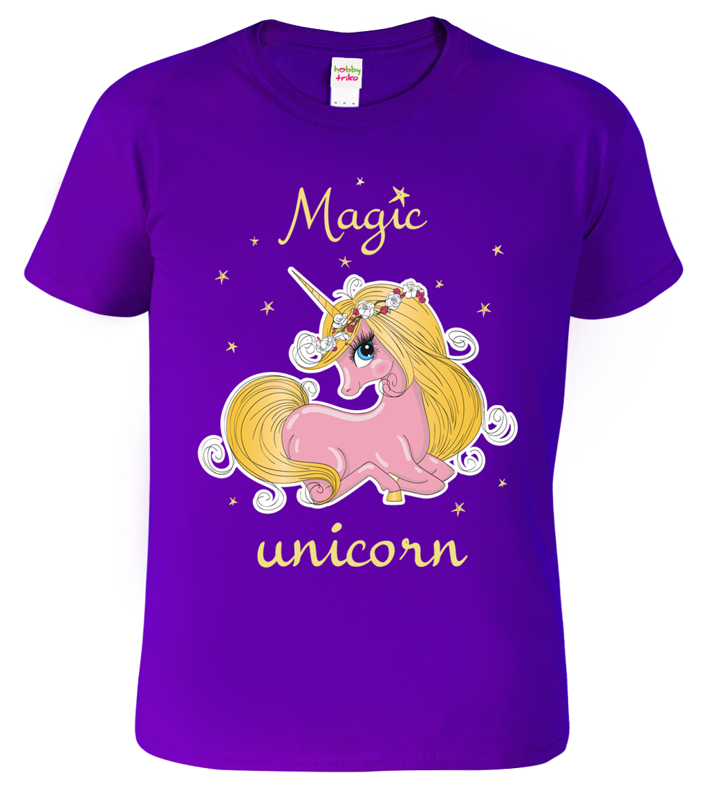 Tričko s jednorožcem - Magic unicorn Velikost: 4 roky / 110 cm, Barva: Fialová (64)
