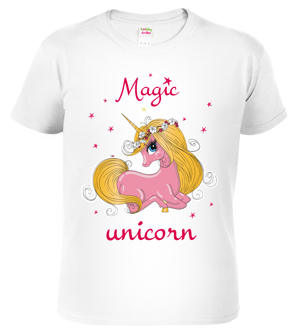 Tričko s jednorožcem - Magic unicorn Velikost: 4 roky / 110 cm, Barva: Bílá (00)