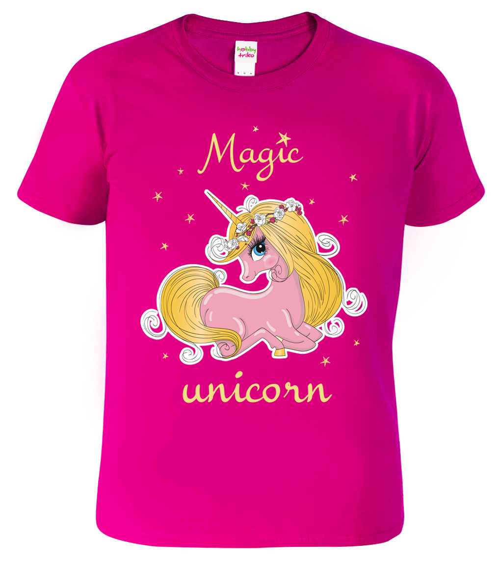 Tričko s jednorožcem - Magic unicorn Velikost: 4 roky / 110 cm, Barva: Malinová (63)
