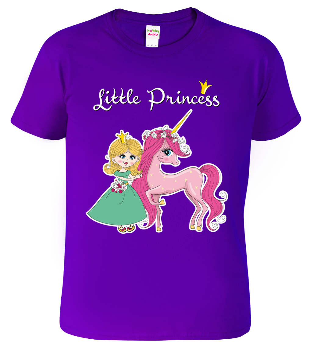 Tričko s jednorožcem - Little Princess Velikost: 4 roky / 110 cm, Barva: Fialová (64)