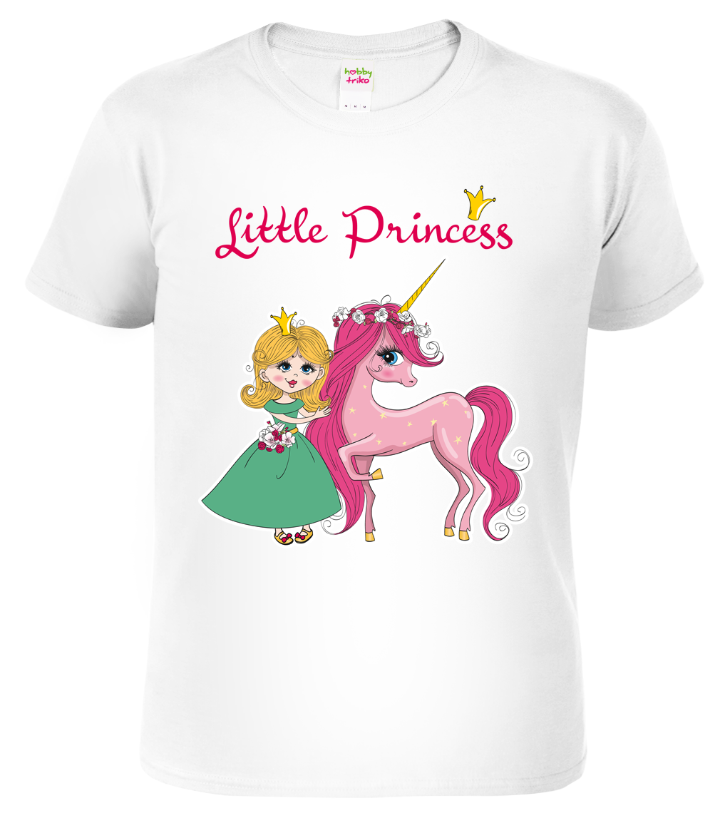 Tričko s jednorožcem - Little Princess Velikost: 4 roky / 110 cm, Barva: Bílá (00)