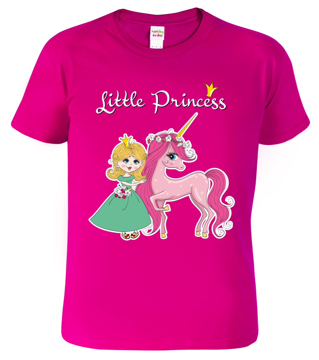 Tričko s jednorožcem - Little Princess Velikost: 4 roky / 110 cm, Barva: Malinová (63)