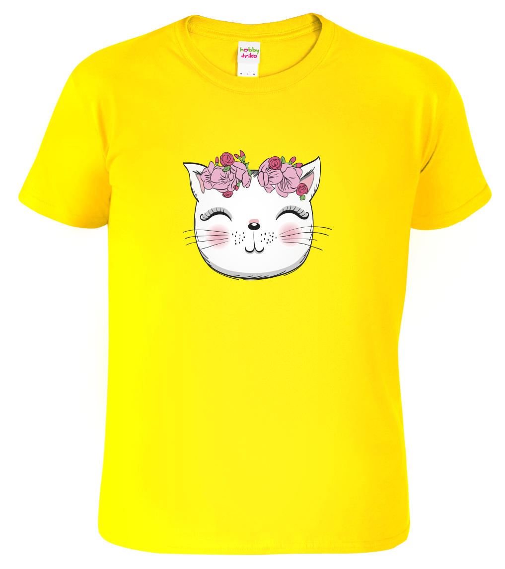 Dětské tričko s kočkou - Micka Velikost: 6 let / 122 cm, Barva: Žlutá (04)