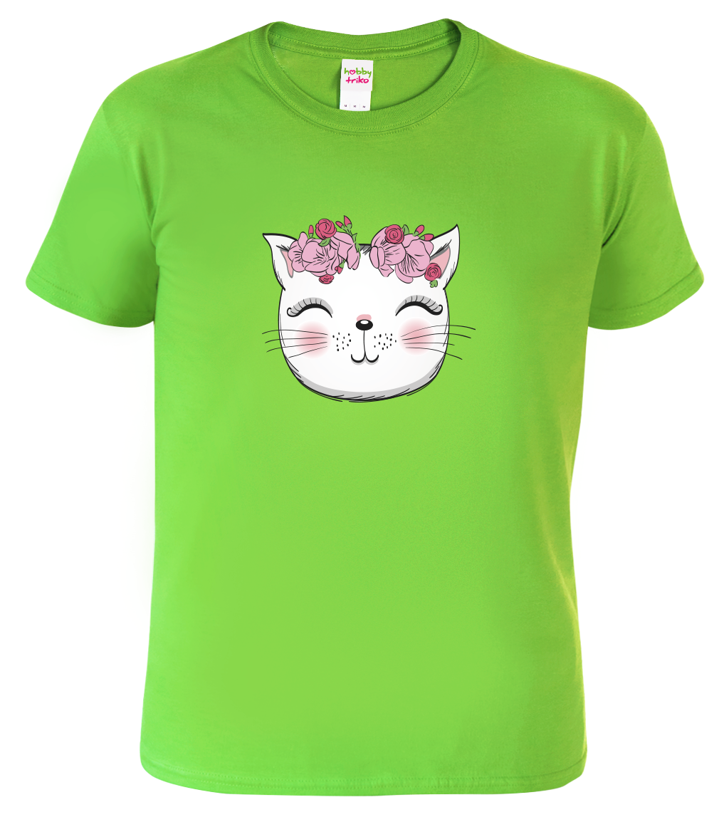Dětské tričko s kočkou - Micka Velikost: 4 roky / 110 cm, Barva: Apple Green (92)