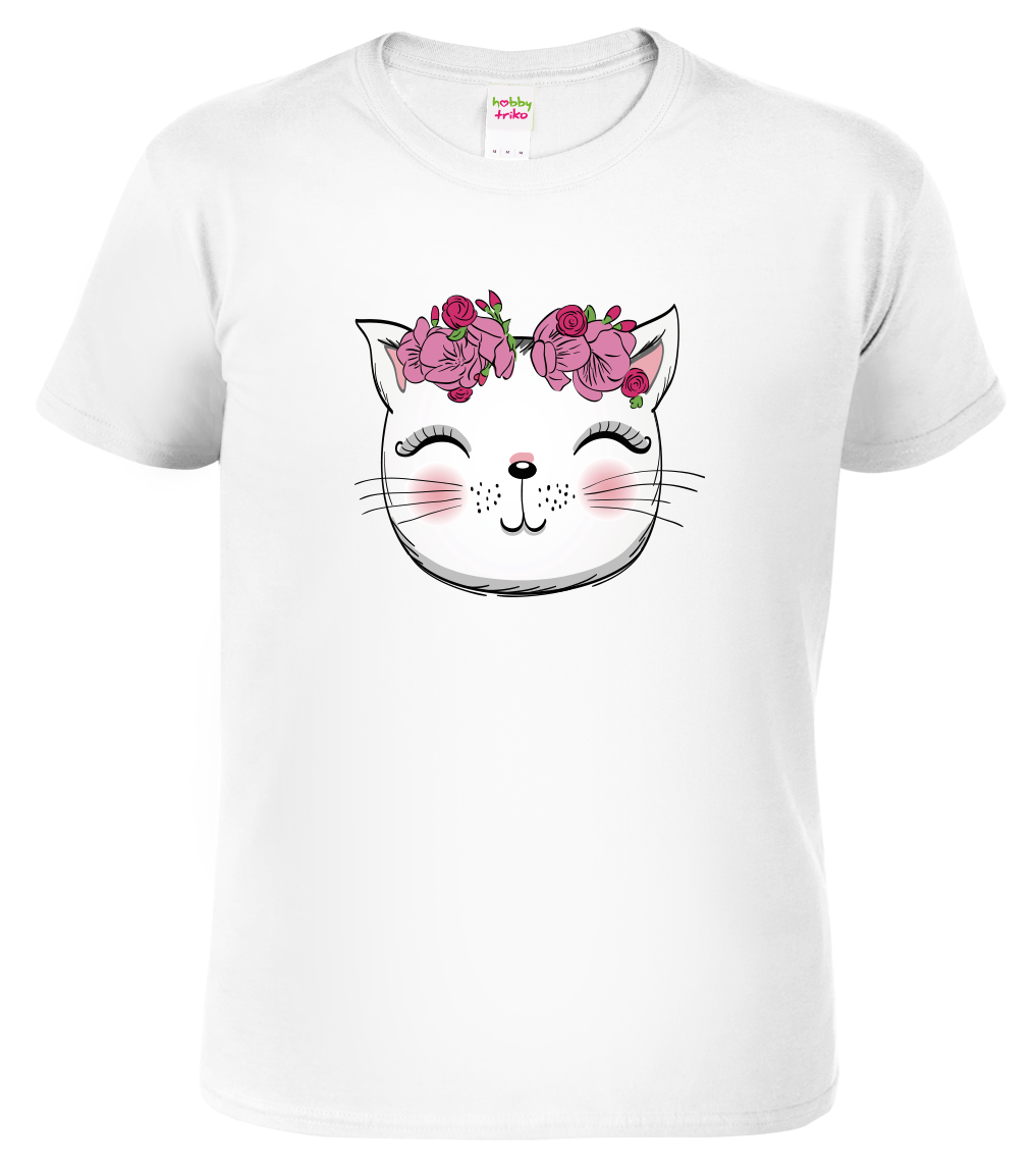 Dětské tričko s kočkou - Micka Velikost: 10 let / 146 cm, Barva: Bílá (00)