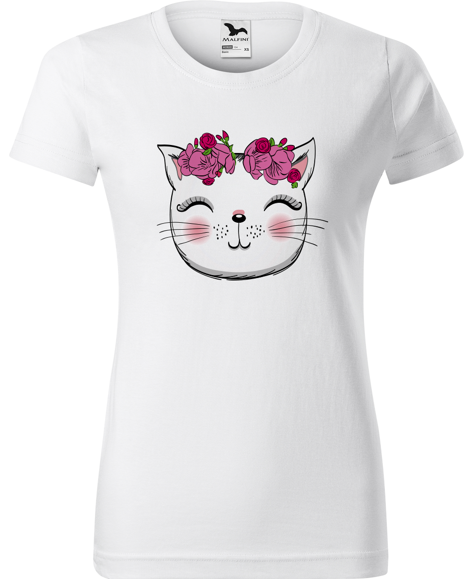 Dámské tričko s kočkou - Micka Velikost: L, Barva: Bílá (00)